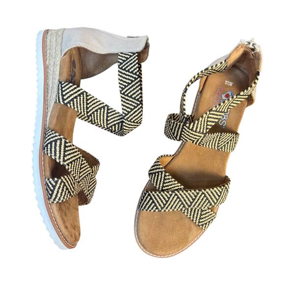 BOBS by Skechers Memory Foam Sandals Women’s Sz 10 Espadrille Wedge Coastal Boho - Picture 6 of 12